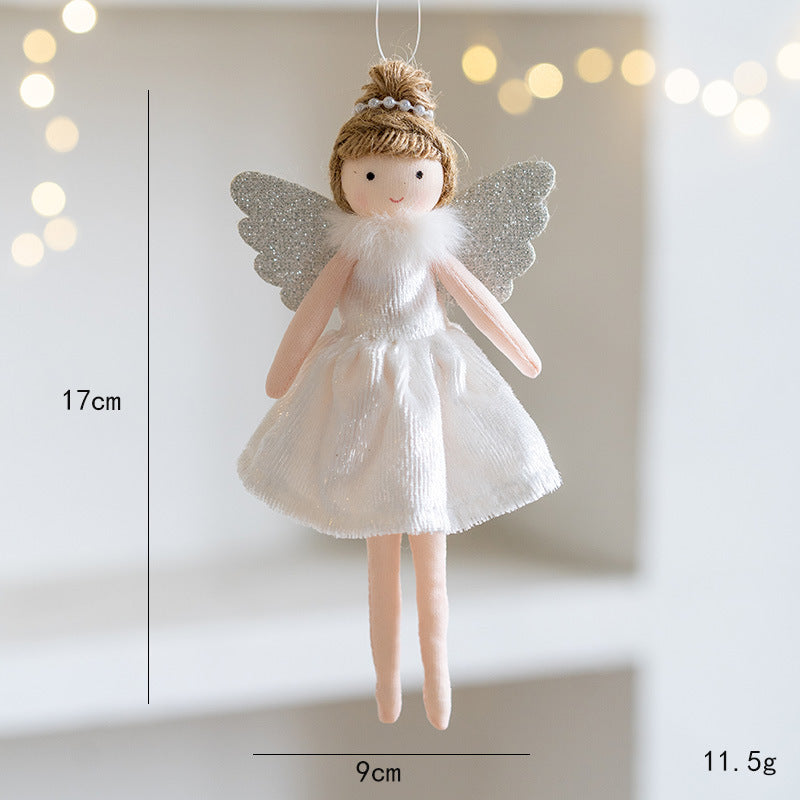 Christmas Decoration High-grade Flannel Ankle-tied Girl Angel Small Pendant