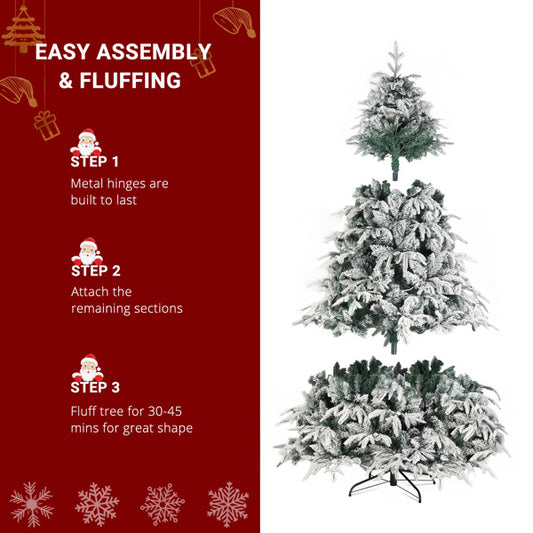 7ft Green Plush, 450 Lights, Warm Color 8 Mode, 1687 Branches, Automatic Tree Structure, Single-sided PE, PVC Material Christmas Tree